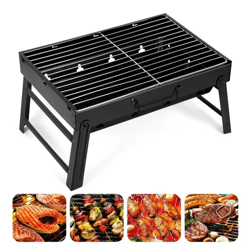 Складной BBQ гриль Mensory Grill Portable, 35 см длина, нержавеющая сталь, черный