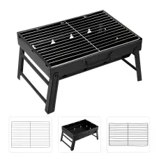 Складной BBQ гриль Mensory Grill Portable, 35 см длина, нержавеющая сталь, черный
