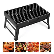 Складаний BBQ-гриль Mensory Grill Portable, 35 см довжина, неіржавка сталь, чорний