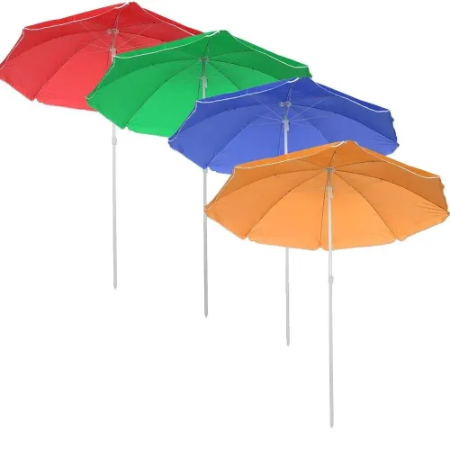 Складна пляжна парасолька з телескопічною ніжкою Umbrella Travel Pro, купол 2 метри, однотонний - фото 2