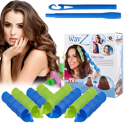 Бигуди Hair Wavz (удлиненные) – мягкие спиральные локоны без вреда, 16 шт. (55 см + 35 см) + крючок