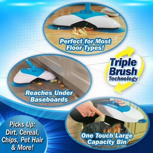 Механическая щётка веник швабра для уборки пола Hurricane Spin Broom - фото 3