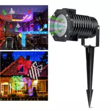 Вуличний проектор святкових малюнків STAR SHOWER MOTION PROJECTION LAMP, металевий корпус