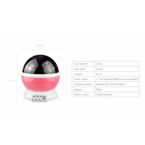Проектор зоряне небо, що обертається 3D Star master big  нічник. Проектор зоряного неба Старий майстер - фото 4