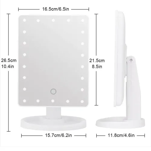 Поворотной косметическое зеркало для макияжа Magic Makeup MIRROR 22 LED с сенсорной кнопкой - фото 2