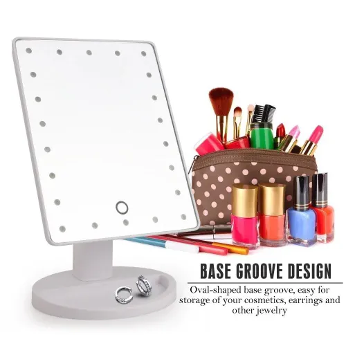 Поворотной косметическое зеркало для макияжа Magic Makeup MIRROR 22 LED с сенсорной кнопкой - фото 3
