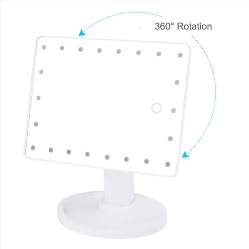 Поворотной косметическое зеркало для макияжа Magic Makeup MIRROR 22 LED с сенсорной кнопкой - фото 4