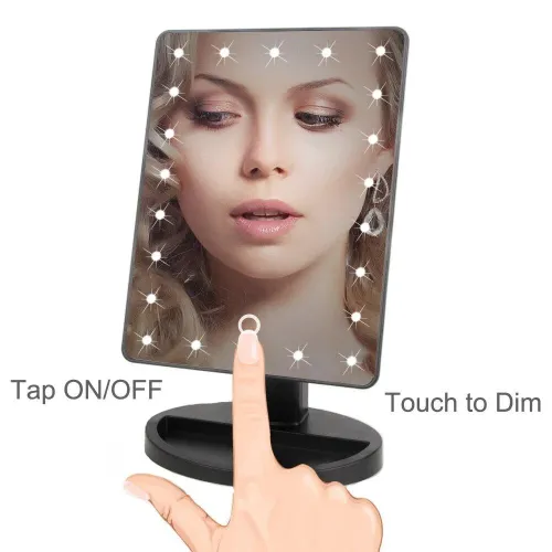 Поворотной косметическое зеркало для макияжа Magic Makeup MIRROR 22 LED с сенсорной кнопкой - фото 5