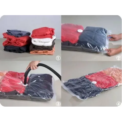 Вакуумний пакет для зберігання Vacuum Bag, 60*80 см, з клапаном, прозорий - фото 4