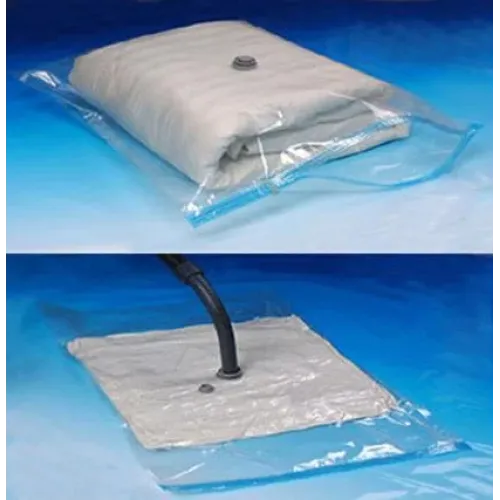 Вакуумний пакет для перевезення та зберігання речей Vacum Bag 50*60 см з клапаном для пилососа, прозорий - фото 4