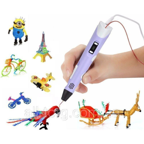 Детская 3D ручка 3D PEN 2 MYRIWELL, керамический носик, экран, 10м пластика, разные цвета - фото 4