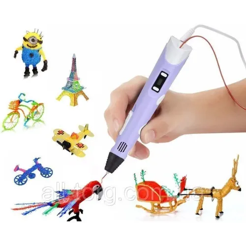 Дитяча 3D ручка 3D PEN 2 MYRIWELL, керамічний носик, екран, 10м пластику, різні кольори - фото 4