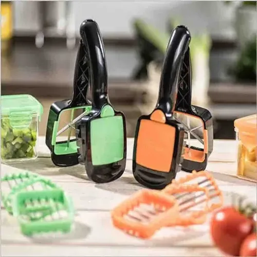 Овощерезка слайсер Dicer Fruit Vegetable Cutter Nicer Dicer Quick Stainless Steel Chopper - ORANGE 5 в 1