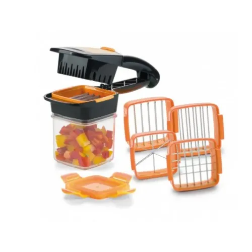 Овощерезка слайсер Dicer Fruit Vegetable Cutter Nicer Dicer Quick Stainless Steel Chopper - ORANGE 5 в 1 - фото 2