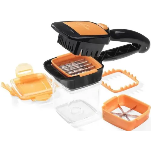 Овощерезка слайсер Dicer Fruit Vegetable Cutter Nicer Dicer Quick Stainless Steel Chopper - ORANGE 5 в 1 - фото 4