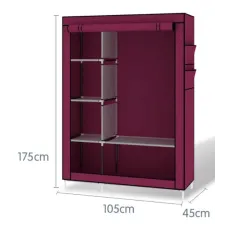 Складаний тканинний шафа 6 відділень HCX Storage Wardrobe коричневий