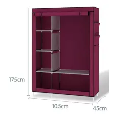 Складаний тканинний шафа 6 відділень HCX Storage Wardrobe коричневий