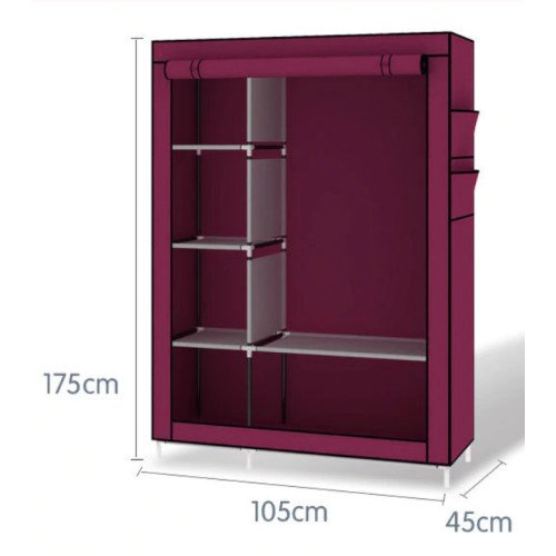 Складаний тканинний шафа 6 відділень HCX Storage Wardrobe коричневий