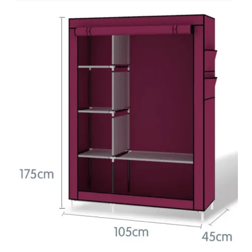 Складной тканевый шкаф 6 отделений HCX Storage Wardrobe  88105 коричневый - фото 3