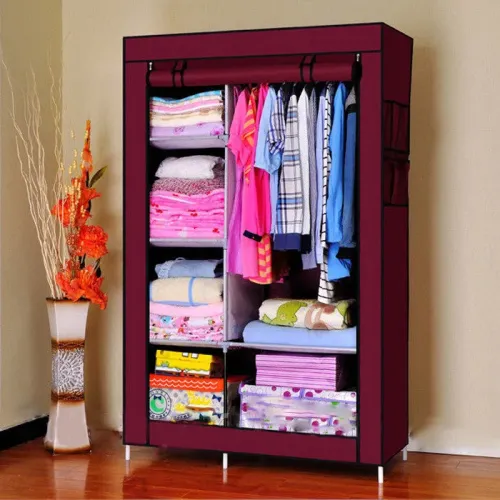 Складаний тканинний шафа 6 відділень HCX Storage Wardrobe коричневий