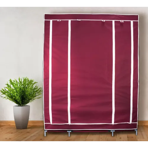 Складаний тканинний шафа 6 відділень HCX Storage Wardrobe коричневий - фото 4