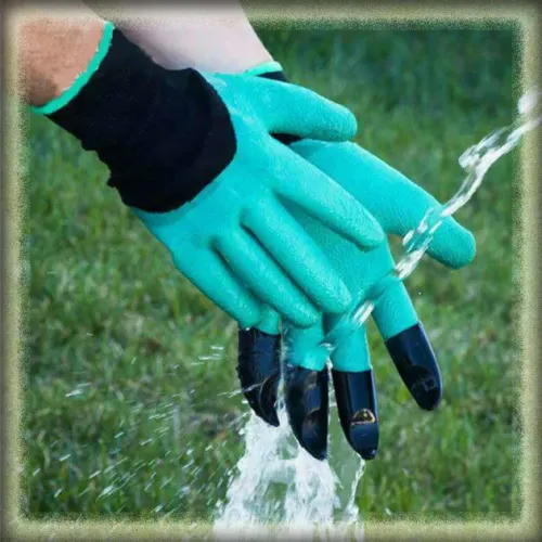 Резиновые перчатки с когтями для сада и огорода Garden Genie Gloves - фото 4