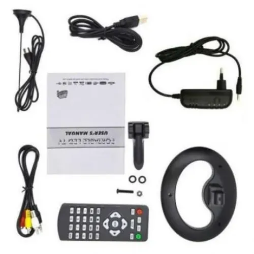 Портативний телевізор 10 дюймів DVB T2 OPERA NS-1002, з акумулятором, 220/12V, Чорний - фото 4