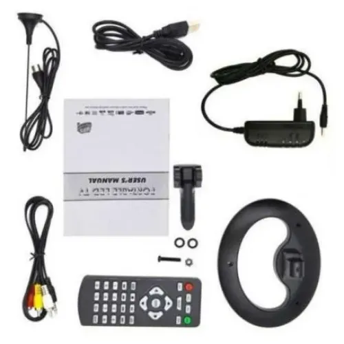 Портативний телевізор 10 дюймів DVB T2 OPERA NS-1002, з акумулятором, 220/12V, Чорний - фото 4