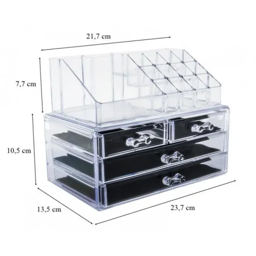 Настольный акриловый органайзер для косметики Cosmetic Storage Box 4 ящика - фото 5