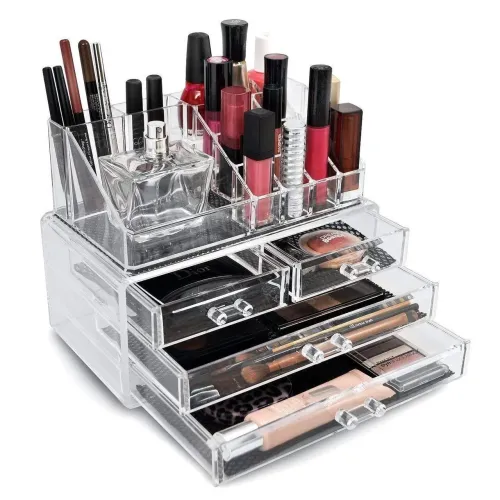 Настольный акриловый органайзер для косметики Cosmetic Storage Box 4 ящика - фото 7