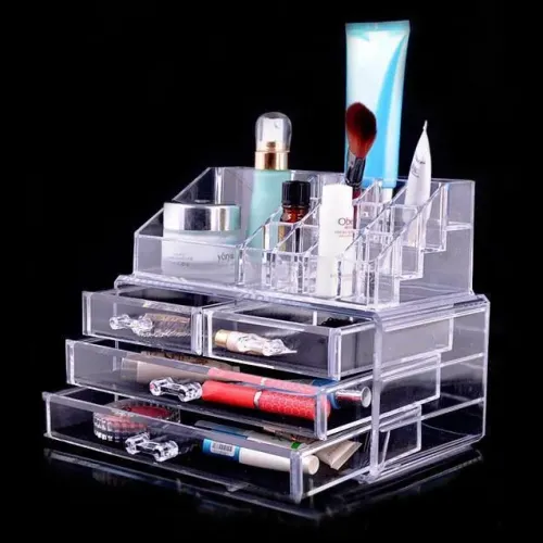 Настільний акриловий органайзер для косметики Cosmetic Storage Box 4 ящики - фото 3