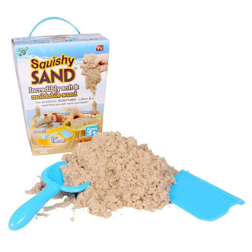 Набор 4 в 1 детский кинетический песок Squishy SAND,  3 формы - фото 2
