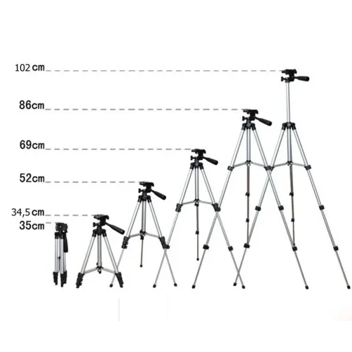 Штатив для відеотехніки і смартфона TRIPOD TF-3110, підлоговий, телескопічний, срібло - фото 3