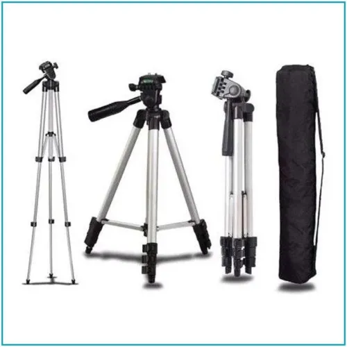 Штатив для відеотехніки і смартфона TRIPOD TF-3110, підлоговий, телескопічний, срібло - фото 4