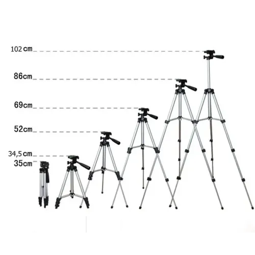 Штатив для відеотехніки і смартфона TRIPOD TF-3110, підлоговий, телескопічний, срібло - фото 3