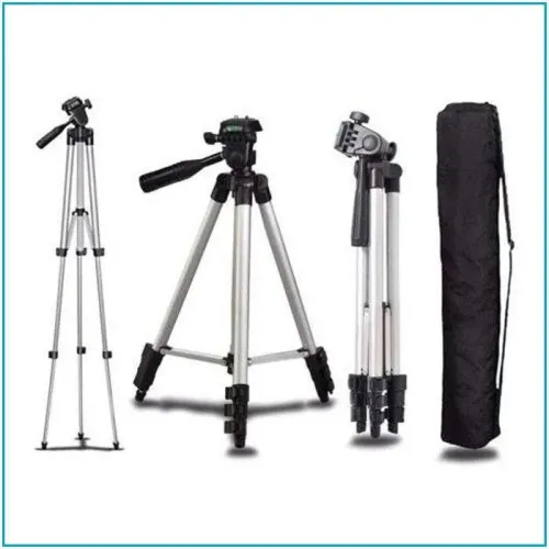 Штатив для відеотехніки і смартфона TRIPOD TF-3110, підлоговий, телескопічний, срібло - фото 4
