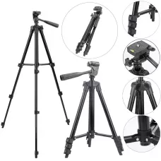 Штатив для відеотехніки і смартфона з рівнем TRIPOD TF-3120, розкладний, чорний
