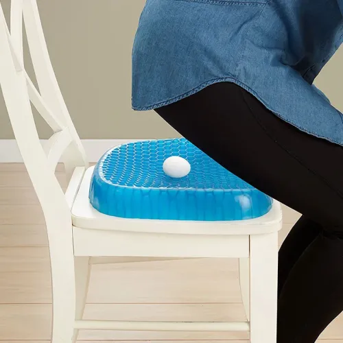 Гелева подушка Egg sitter ортопедична для зняття навантаження з хребта, синій колір - фото 5