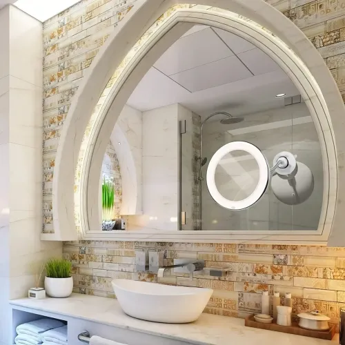 Дзеркало на присоску Ultra Flexible Mirror з підсвіткою, гнучка ніжка, зі збільшенням 5х, діаметр 12.8 см - фото 4