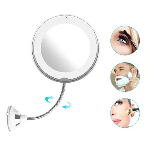 Дзеркало на присоску Ultra Flexible Mirror з підсвіткою, гнучка ніжка, зі збільшенням 5х, діаметр 12.8 см - фото 2