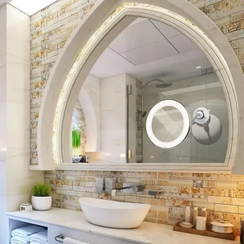 Дзеркало на присоску Ultra Flexible Mirror з підсвіткою, гнучка ніжка, зі збільшенням 5х, діаметр 12.8 см - фото 4