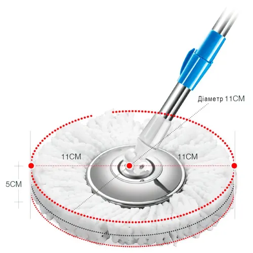 Швабра з відром Spin MOP 360 з турбо-віджимом, телескопічна ручка, різні кольори - фото 13