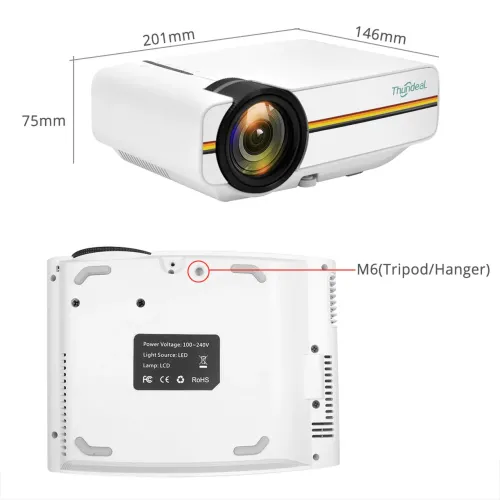 Портативний проектор FHD YJ-400 LED PRO, з функцією Air display, 1800 Лм - фото 4