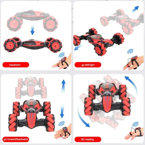 Радіокерована дитяча трюкова машинка Willesu Toys double sided, перевертень, керування рукою - фото 3