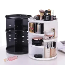 Органайзер для косметики 360°, що обертається Rotation Cosmetic Organizer, складаний, білий і чорний