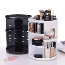 Органайзер для косметики 360°, що обертається Rotation Cosmetic Organizer, складаний, білий і чорний