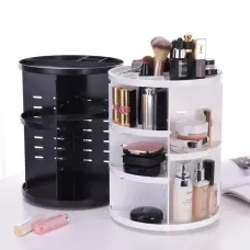 Органайзер для косметики 360°, що обертається Rotation Cosmetic Organizer, складаний, білий і чорний