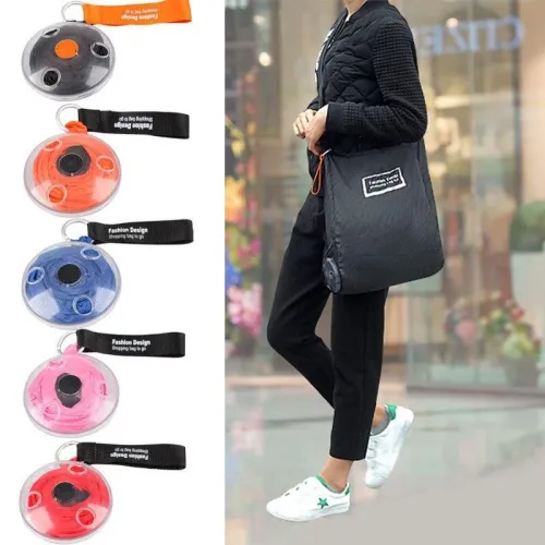 Компактна сумка шоппер для покупок Shopping bag to go Roll up, три кольори, з карабіном - фото 3