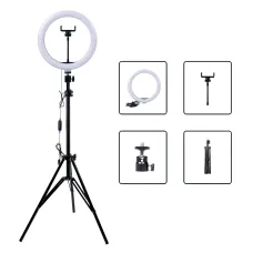 Кільцева світлодіодна лампа LED Ring Fill Light з штатива висота 2 м, діаметр 26 см, 5500 К