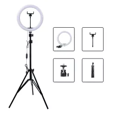 Кільцева світлодіодна лампа LED Ring Fill Light з штатива висота 2 м, діаметр 26 см, 5500 К